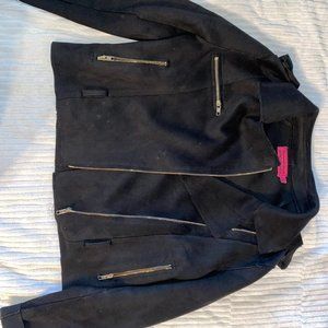 Boutique Zoe Bonded Suedette Biker Jacket